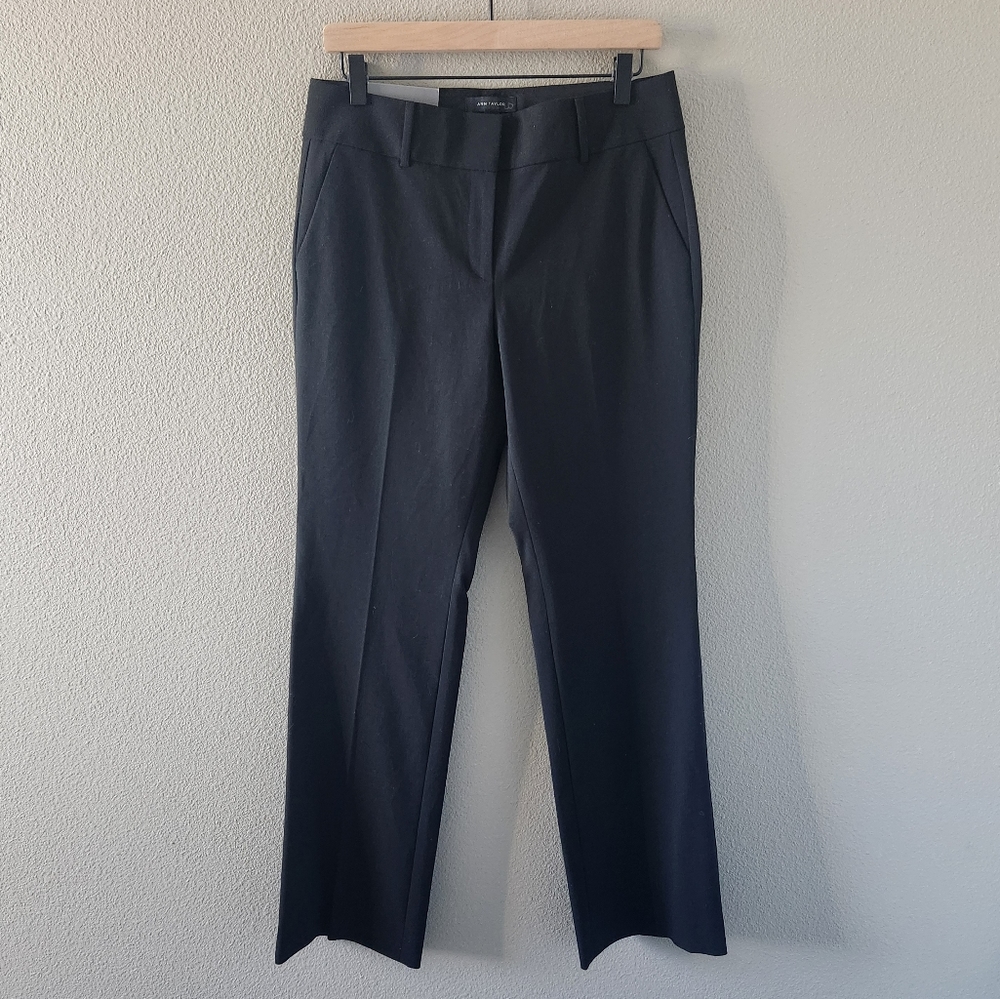 Ann Taylor Trouser Pant Classic Fit Black 6 Capsule Wardrobe Workwear Career